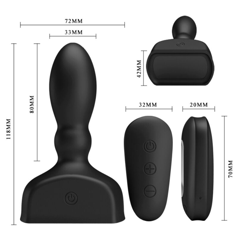 MR PLAY - BLACK INFLATABLE ANAL PLUG REMOTE CONTROL - Amore24
