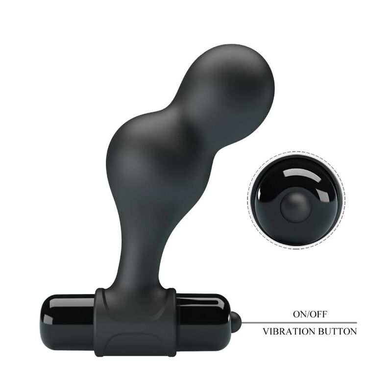 MR PLAY - BLACK SILICONE VIBRATOR ANAL PLUG - Amore24