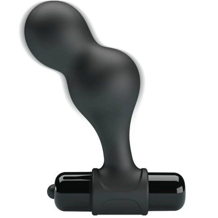 MR PLAY - BLACK SILICONE VIBRATOR ANAL PLUG - Amore24