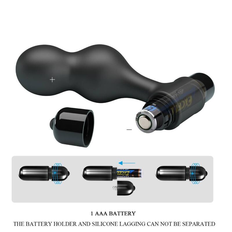 MR PLAY - BLACK SILICONE VIBRATOR ANAL PLUG - Amore24
