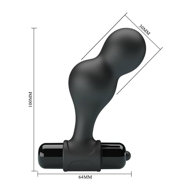MR PLAY - BLACK SILICONE VIBRATOR ANAL PLUG - Amore24