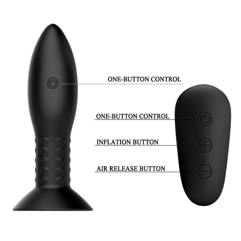 MR PLAY - PLUG WITH BLACK ROTATING BALLS REMOTE CONTROL - Amore24