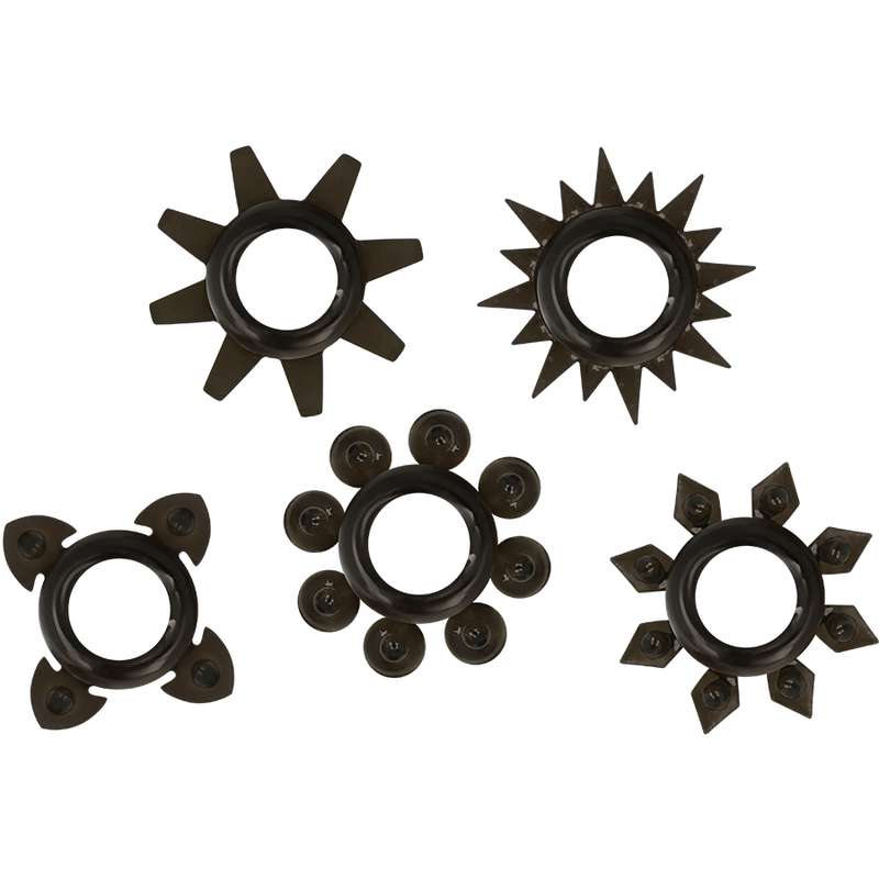 OHMAMA - SET OF 5 SILICONE TESTICLE AND PENIS RINGS - Amore24
