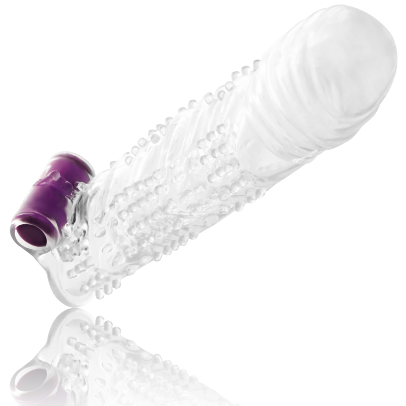 OHMAMA - TEXTURED PENIS SHEATH WITH VIBRATING BULLET - Amore24