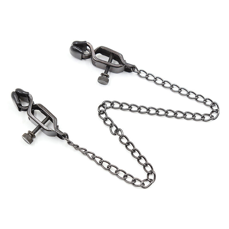 OHMAMA FETISH - METAL CLAMPS WITH BLACK CHAIN - Amore24