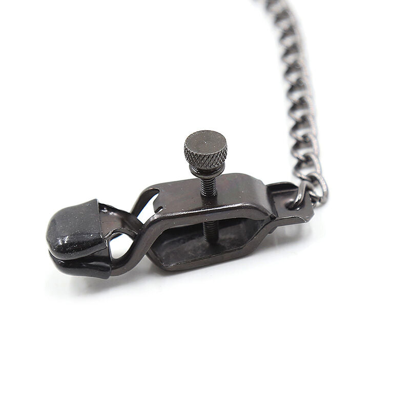 OHMAMA FETISH - METAL CLAMPS WITH BLACK CHAIN - Amore24