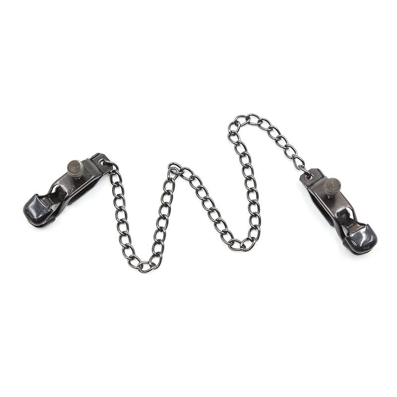 OHMAMA FETISH - METAL CLAMPS WITH BLACK CHAIN - Amore24