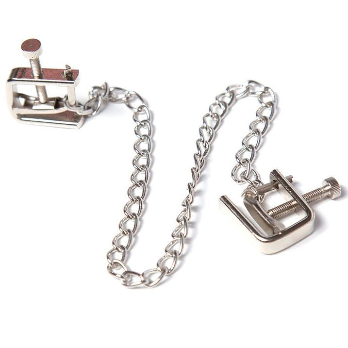 OHMAMA FETISH - METAL SCREW CLAMPS WITH CHAIN - Amore24