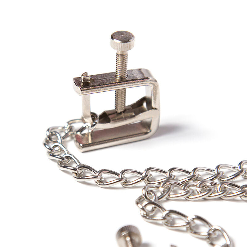OHMAMA FETISH - METAL SCREW CLAMPS WITH CHAIN - Amore24