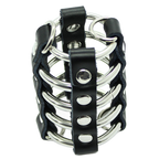 OHMAMA FETISH - PENIS CAGE WITH METAL RINGS AND LEATHER STRAPS - Amore24