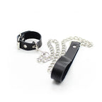 OHMAMA FETISH - PENIS NECKLACE AND LEATHER STRAP WITH METAL CHAIN - Amore24