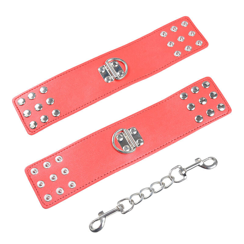 OHMAMA FETISH - RED HANDCUFFS WITH SNAP CLOSURE - Amore24