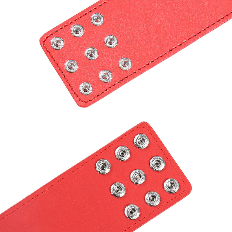 OHMAMA FETISH - RED HANDCUFFS WITH SNAP CLOSURE - Amore24