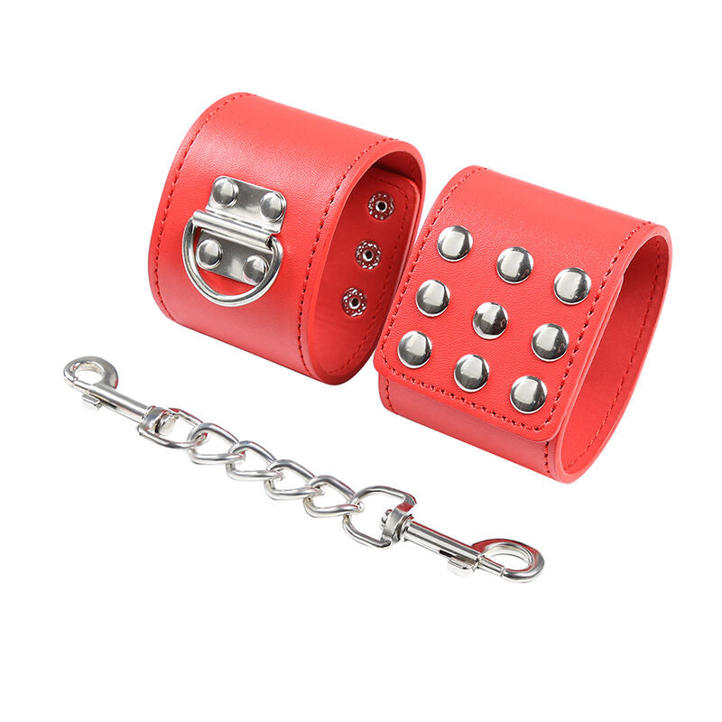 OHMAMA FETISH - RED HANDCUFFS WITH SNAP CLOSURE - Amore24