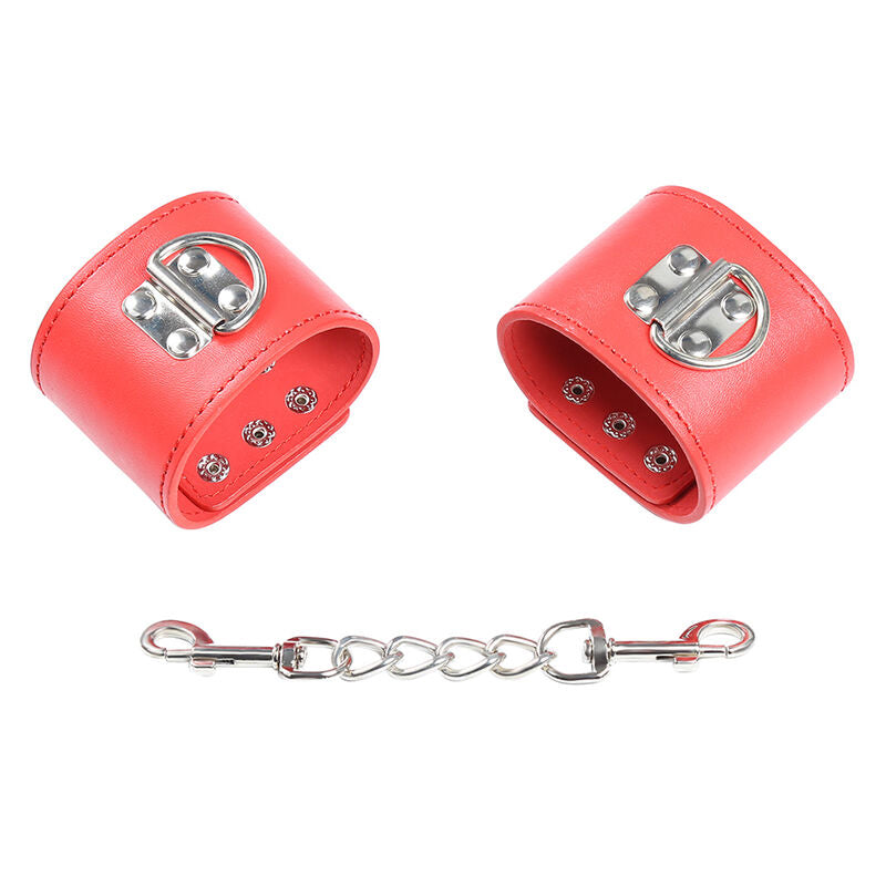 OHMAMA FETISH - RED HANDCUFFS WITH SNAP CLOSURE - Amore24