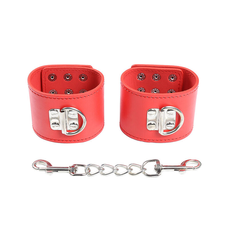 OHMAMA FETISH - RED HANDCUFFS WITH SNAP CLOSURE - Amore24