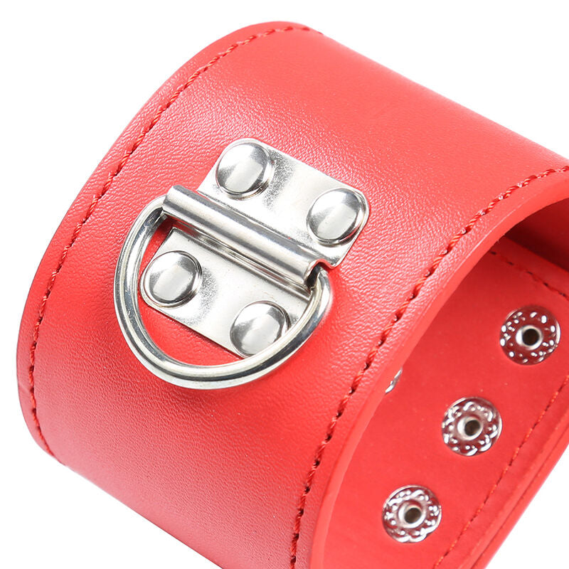 OHMAMA FETISH - RED HANDCUFFS WITH SNAP CLOSURE - Amore24