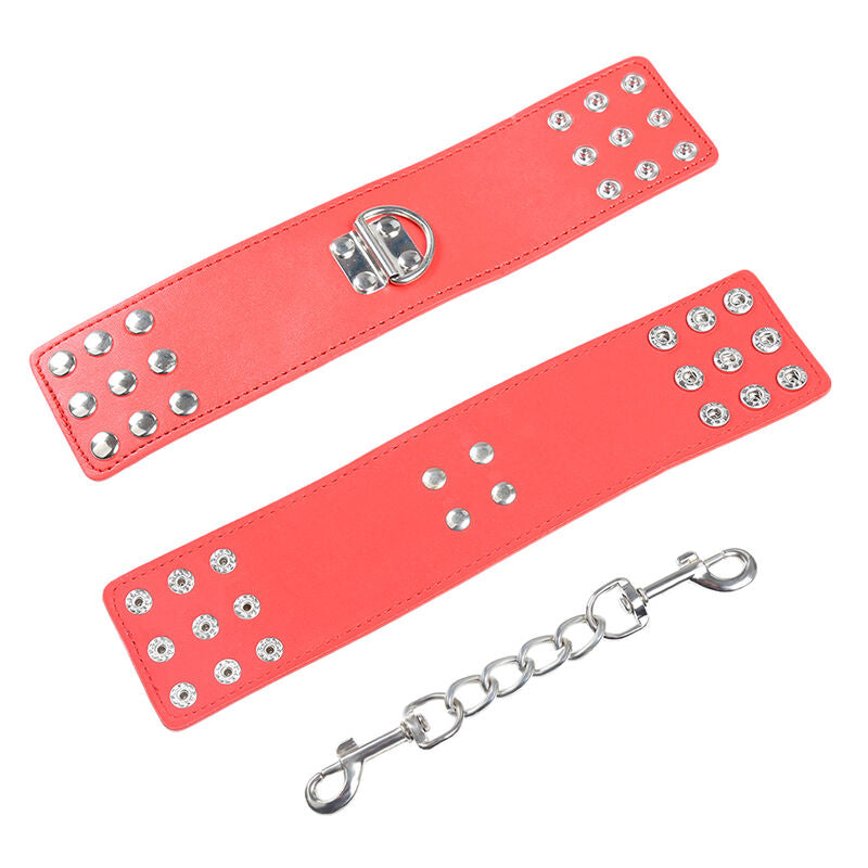 OHMAMA FETISH - RED HANDCUFFS WITH SNAP CLOSURE - Amore24