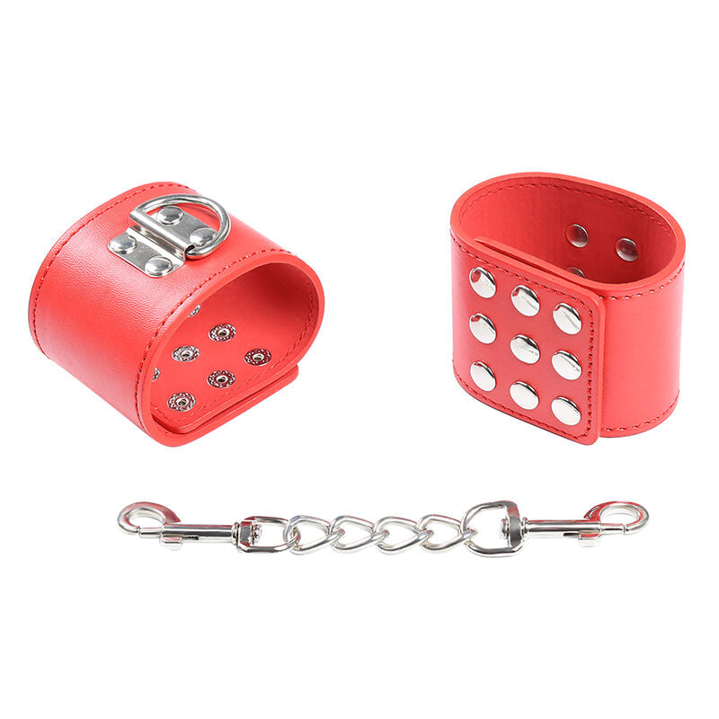 OHMAMA FETISH - RED HANDCUFFS WITH SNAP CLOSURE - Amore24