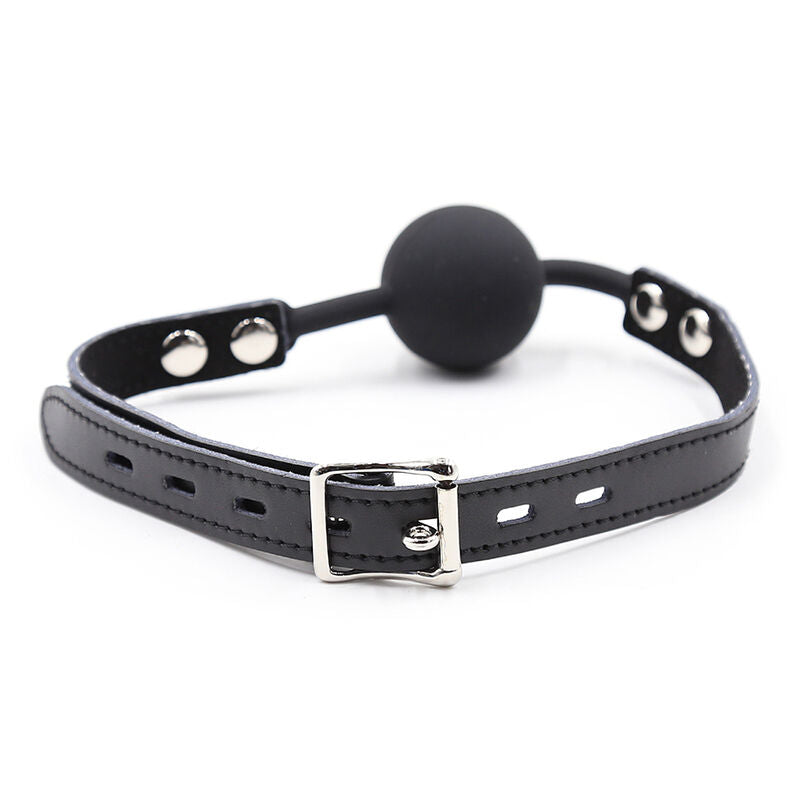 OHMAMA FETISH - SILICONE BALL GAG WITH LEATHER BELT (PADLOCK INCLUDED) - Amore24