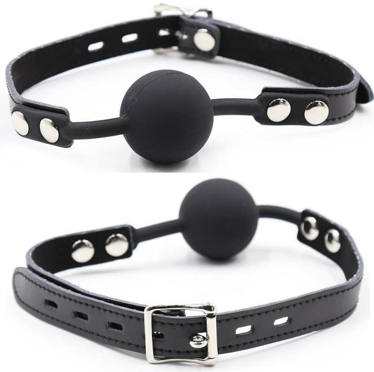 OHMAMA FETISH - SILICONE BALL GAG WITH LEATHER BELT (PADLOCK INCLUDED) - Amore24
