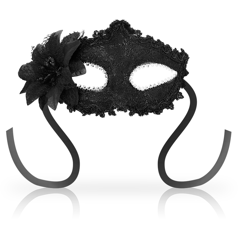 OHMAMA - ANTIZAZ MASKS VENETIAN STYLE SIDE FLOWER - BLACK - Amore24