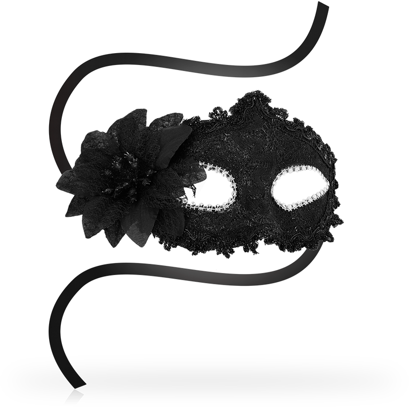 OHMAMA - ANTIZAZ MASKS VENETIAN STYLE SIDE FLOWER - BLACK - Amore24