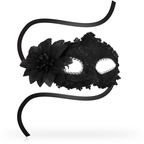 OHMAMA - ANTIZAZ MASKS VENETIAN STYLE SIDE FLOWER - BLACK - Amore24