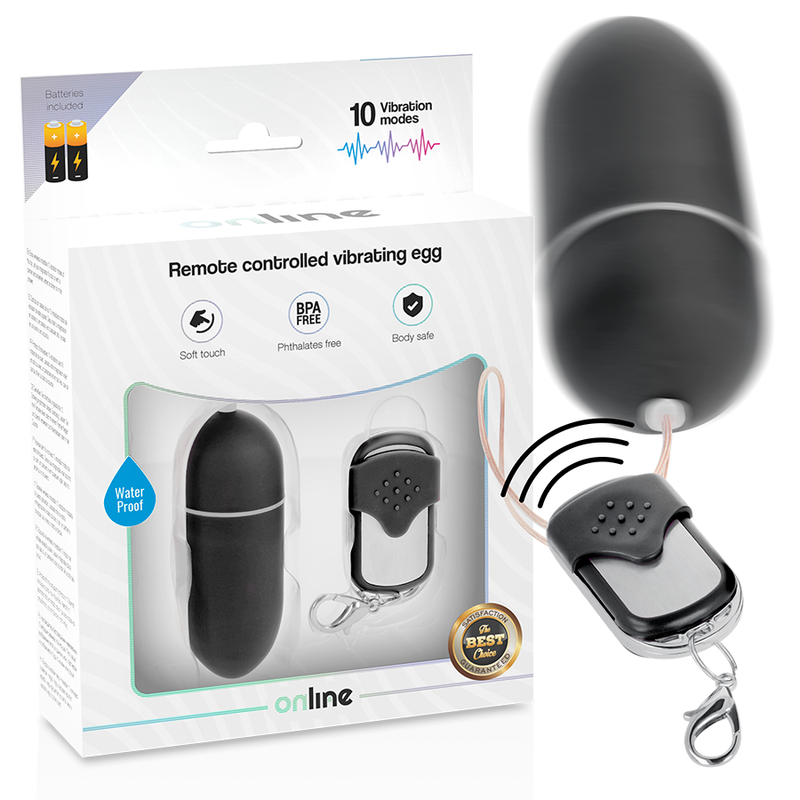 ONLINE - REMOTE CONTROL VIBRATING EGG L BLACK - Amore24