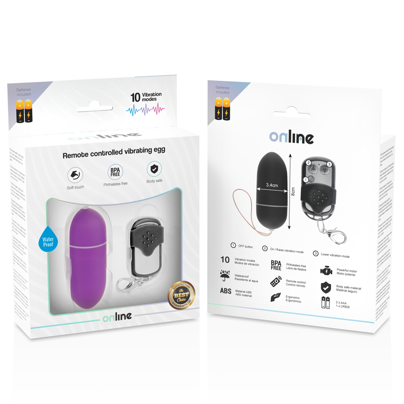 ONLINE - REMOTE CONTROL VIBRATING EGG L PURPLE - Amore24