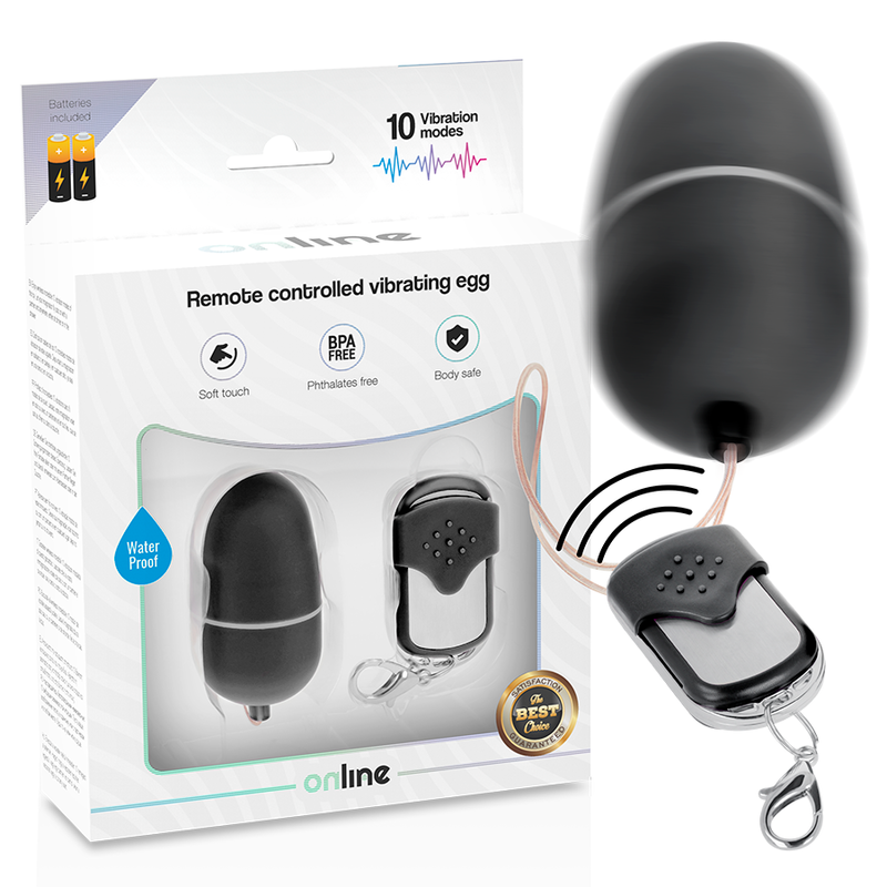 ONLINE - REMOTE CONTROL VIBRATING EGG M BLACK - Amore24