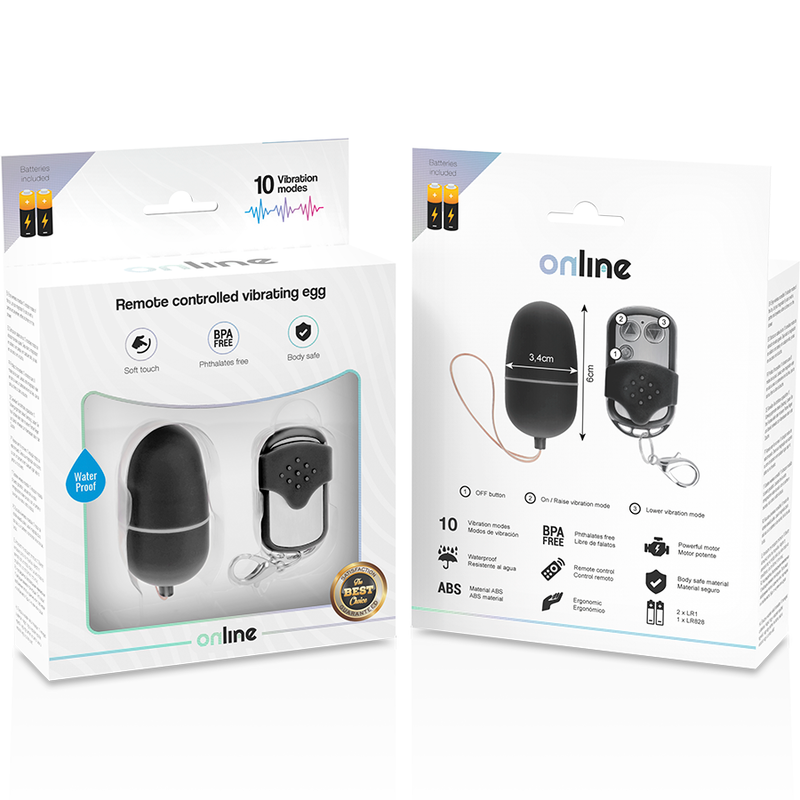 ONLINE - REMOTE CONTROL VIBRATING EGG M BLACK - Amore24