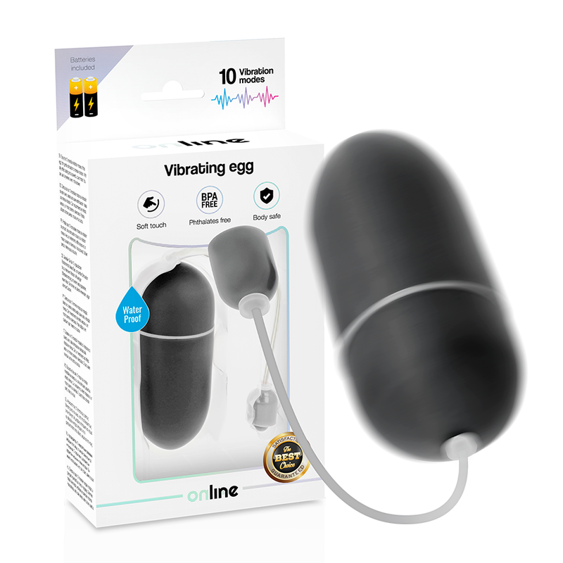 ONLINE - WATERPROOF VIBRATING EGG BLACK - Amore24