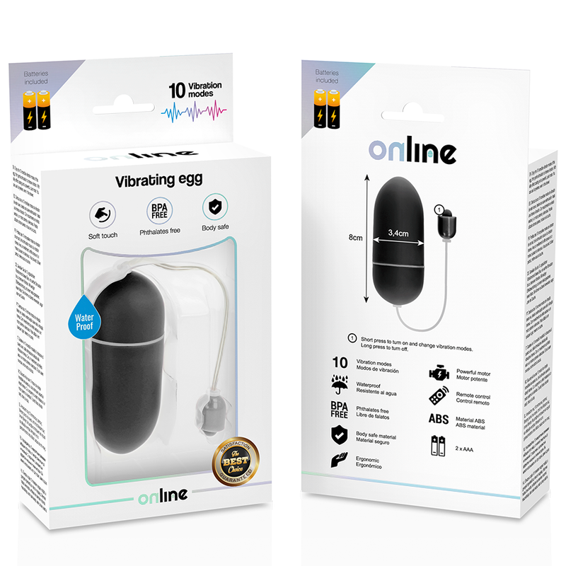 ONLINE - WATERPROOF VIBRATING EGG BLACK - Amore24