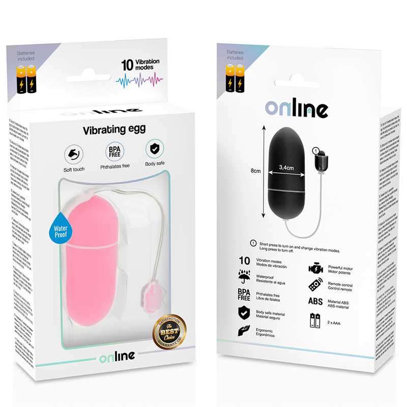 ONLINE - WATERPROOF VIBRATING EGG PINK - Amore24