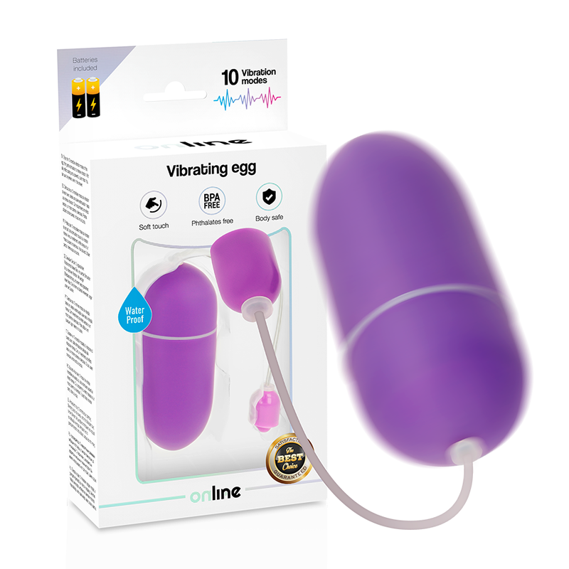 ONLINE - WATERPROOF VIBRATING EGG PURPLE - Amore24