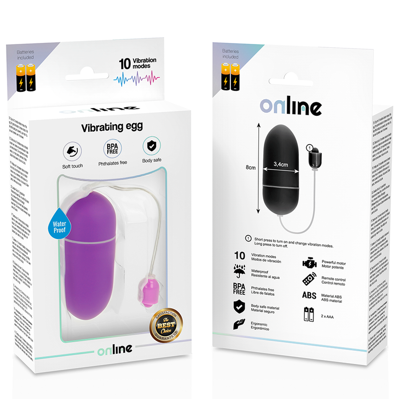 ONLINE - WATERPROOF VIBRATING EGG PURPLE - Amore24