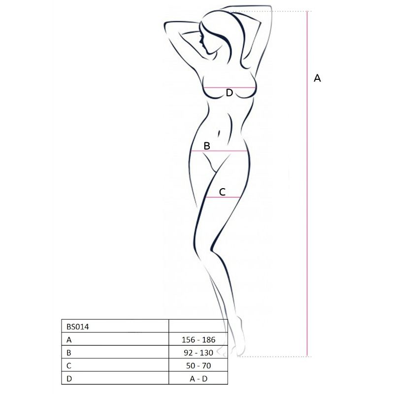 PASSION - WOMAN BS014 WHITE BODYSTOCKING ONE SIZE - Amore24