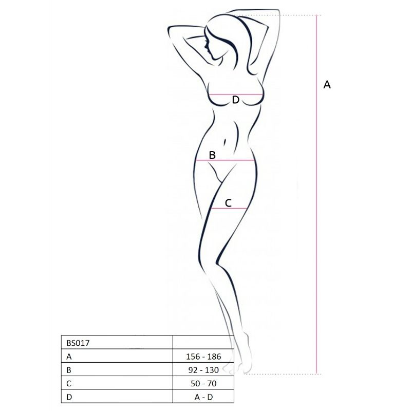 PASSION - WOMAN BS017 BODYSTOCKING BLACK ONE SIZE - Amore24