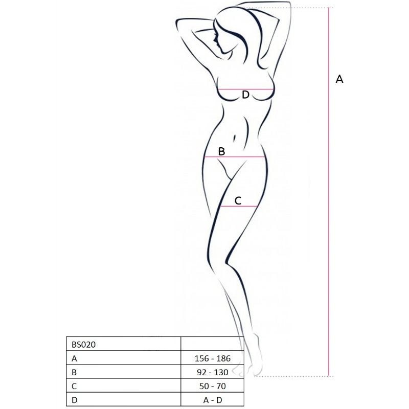 PASSION - WOMAN BS020 WHITE BODYSTOCKING ONE SIZE - Amore24