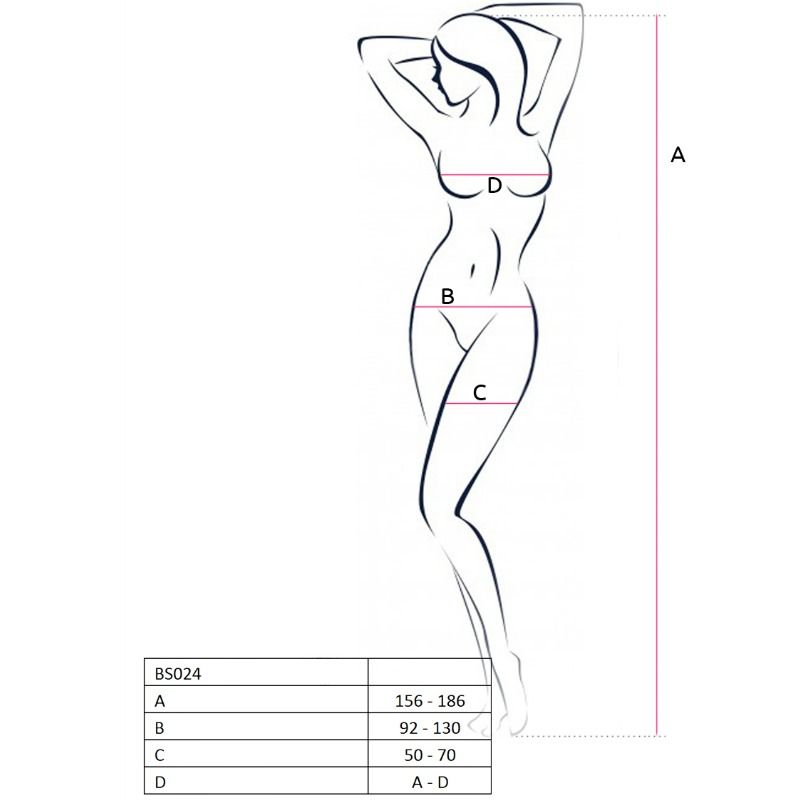 PASSION - WOMAN BS024 BODYSTOCKING BLACK ONE SIZE - Amore24