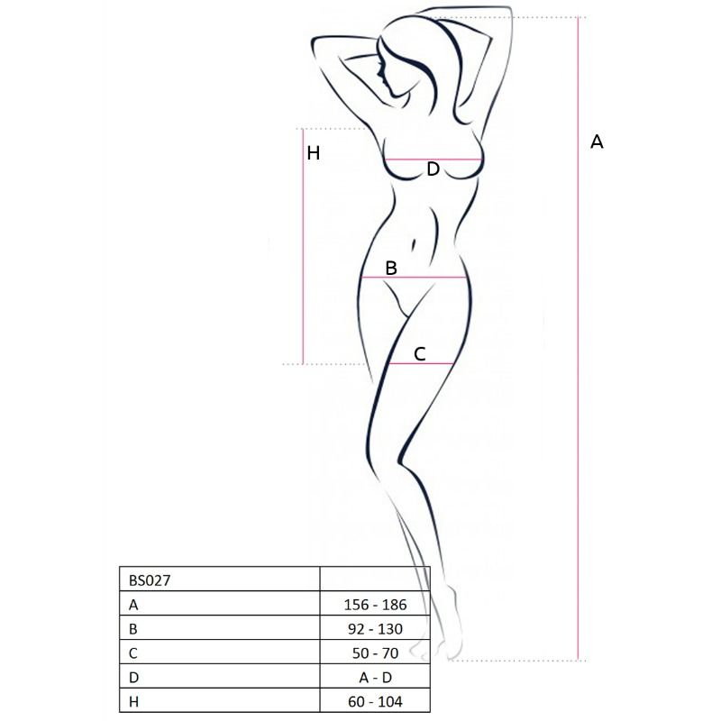 PASSION - WOMAN BS027 BODYSTOCKING WHITE DRESS STYLE ONE SIZE - Amore24