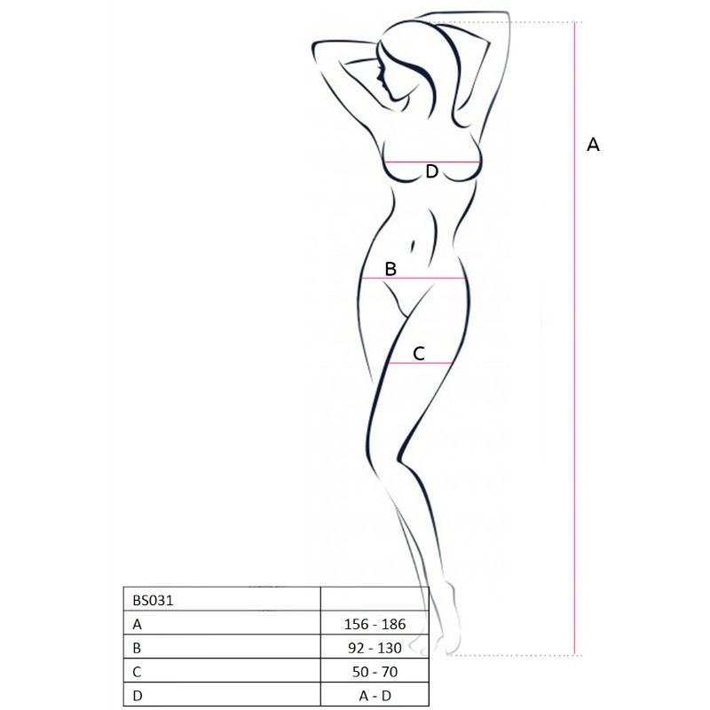 PASSION - WOMAN BS031 BODYSTOCKING BLACK ONE SIZE - Amore24