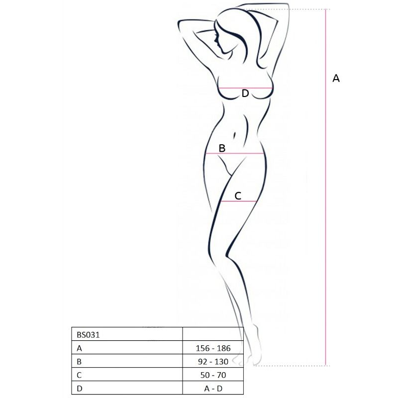 PASSION - WOMAN BS031 WHITE BODYSTOCKING ONE SIZE - Amore24
