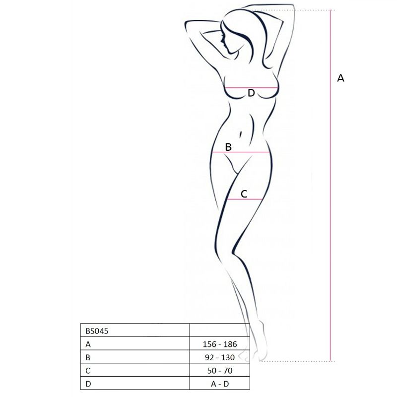 PASSION - WOMAN BS045 WHITE BODYSTOCKING ONE SIZE - Amore24