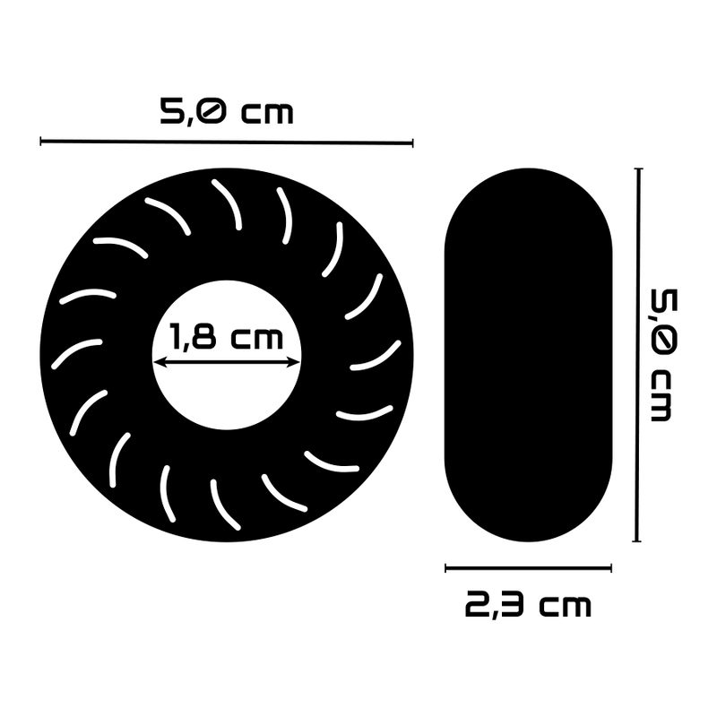 POWERING - SUPER FLEXIBLE AND RESISTANT PENIS RING 5CM PR08 BLACK - Amore24