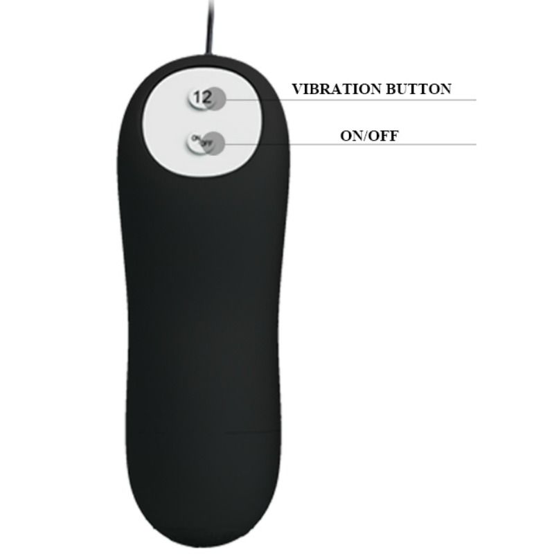 PRETTY LOVE - ANAL PLUG ANCHOR FORM SILICONE 12 VIBRATION MODES BLACK - Amore24