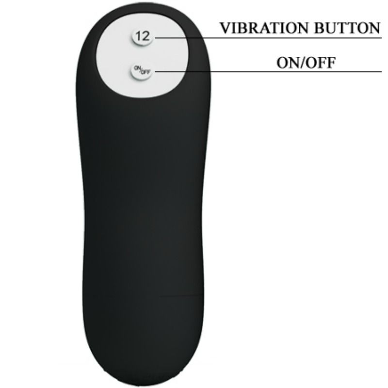 PRETTY LOVE - ANAL PLUG SILICONE EXTRA STIMULATION AND 12 VIBRATION MODES BLACK REMOTE CONTROL - Amore24