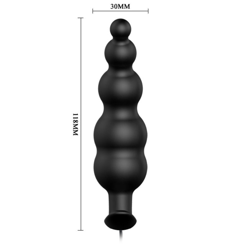 PRETTY LOVE - ANAL PLUG SILICONE EXTRA STIMULATION AND 12 VIBRATION MODES BLACK REMOTE CONTROL - Amore24