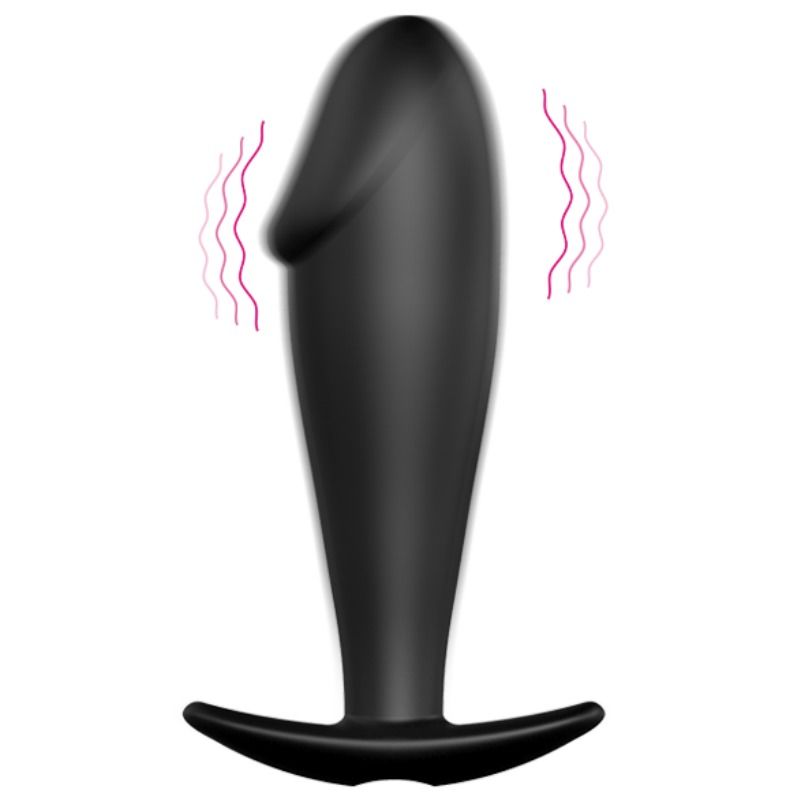 PRETTY LOVE - SILICONE ANAL PLUG PENIS FORM AND 12 VIBRATION MODES BLACK - Amore24